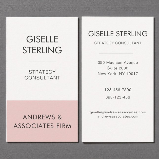 Blush Pink Professional Corporate Modern Elegant Business Card (Creator Uploaded)