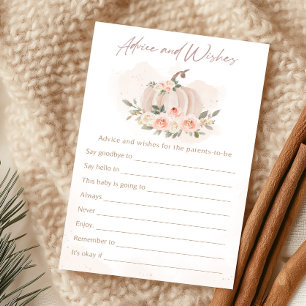 Blush Pink Pumpkin Advice and Wishes Game