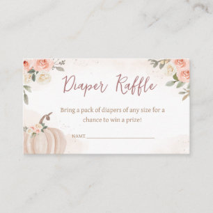 Blush Pink Pumpkin Baby Shower Diaper Raffle Enclosure Card
