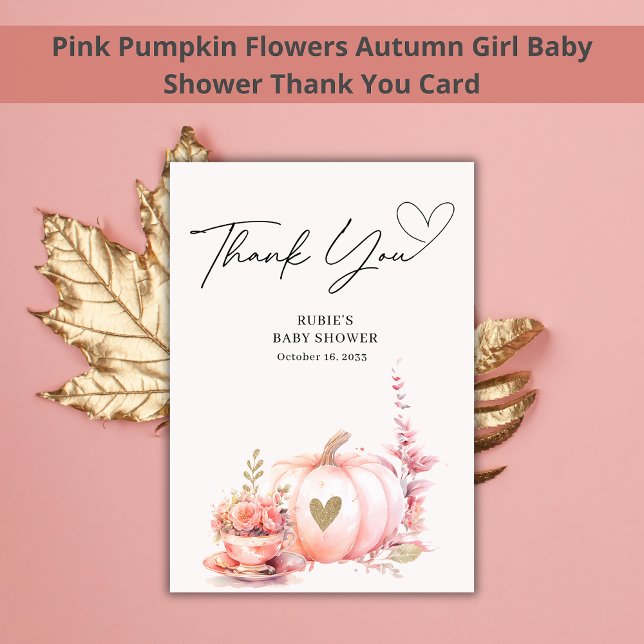 Blush Pink Pumpkin Floral Thank You (Creator Uploaded)