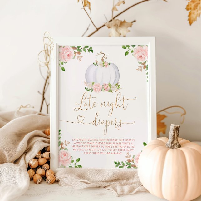 Blush pink pumpkin Late night diapers game Poster (Creator Uploaded)