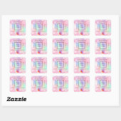 Blush pink purple business logo salon Instagram Square Sticker (Sheet)