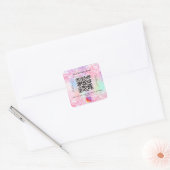 Blush pink purple business salon qr code Instagram Square Sticker (Envelope)