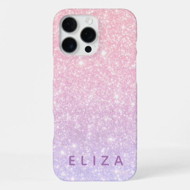 Blush Pink Purple glitter sparkle Phone Case (Back)