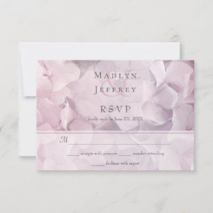Blush Pink Purple Hydrangea Floral Wedding RSVP Card