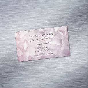 Blush Pink Purple Hydrangea garden save the date Magnetic Business Card