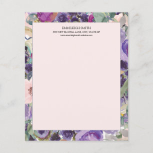 Blush Pink Purple Watercolor Floral