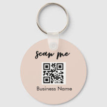 Blush Pink QR Code Business Card Your Logo Custom 