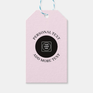 Blush Pink QR Logo Text Gift Label price tags