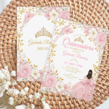 Blush Pink Quinceañera Golden Butterflies