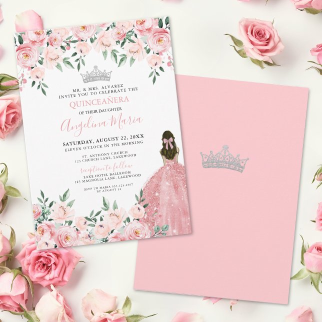 Blush Pink Quinceanera Invitation (Blush Pink Quinceanera Invitation)