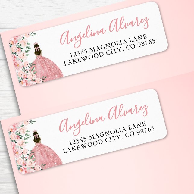 Blush Pink Quinceanera Return Address Return Address Label (Creator Uploaded)