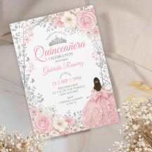 Blush Pink Quinceañera Silver Butterflies
