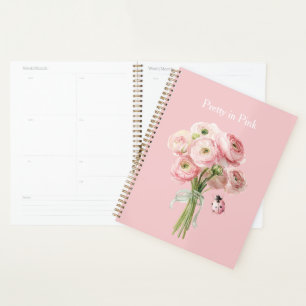Blush Pink Ranunculus Flowers Ladybug Planner