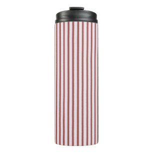 Blush Pink Red Stripes Christmas Thermal Tumbler
