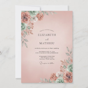 Blush Pink Refined Romantic Wedding Invitation