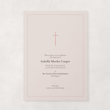 Blush Pink Religious Minimal Cross Baptism
