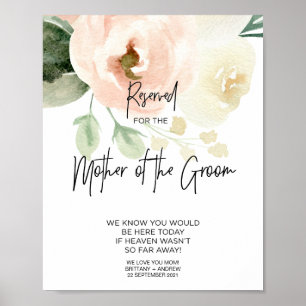 Blush Pink Reserved for Mother of Groom Wedding Poster
