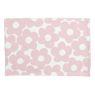 Blush Pink Retro Daisies #1 #decor #art Pillowcase