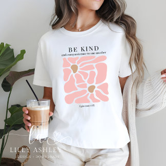Blush Pink Retro Floral Christian Shirt for Her