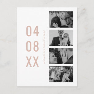 Blush Pink Retro Photo Bookmark Save the Date Invitation Postcard