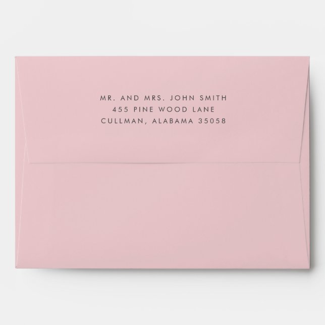 Blush Pink Return Address on Back Flap Envelope (Back (Top Flap))