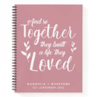 Blush Pink Romantic Couple's Scrapbook Notebook