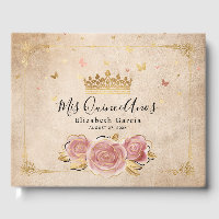 Blush Pink Rose and Gold Crown Elegant Quinceanera