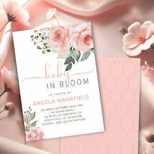 Blush Pink Rose Baby in Bloom Shower  Invitation