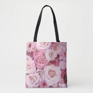 Blush Pink Rose Bouquet Floral Art Tote Bag