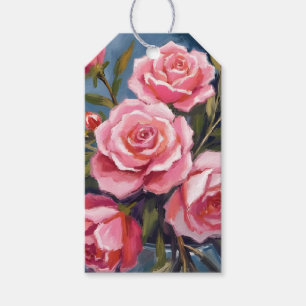 Blush Pink Rose Bouquet Painted Gift Tags