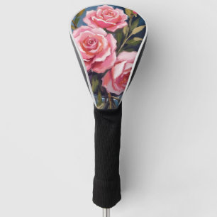 Blush Pink Rose Bouquet Painted Golf Head Cover