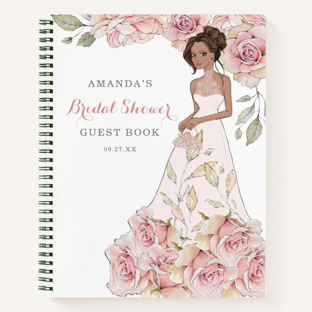 Blush Pink Rose Bride Guest Book (Front)