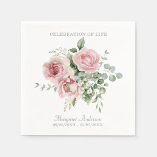 Blush Pink Rose Celebration of Life Napkin