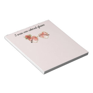 Blush Pink Rose Coloured Sunglasses Notepad