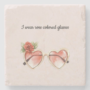 Blush Pink Rose Coloured Sunglasses Stone Coaster