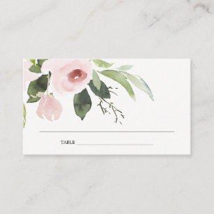 BLUSH PINK ROSE FIRST HOLY COMMUNION PLACE CARD