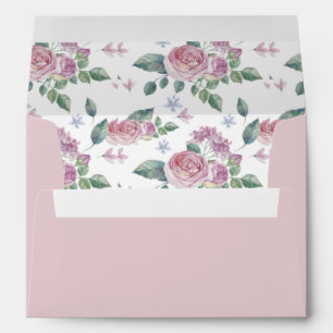 Blush Pink Rose Floral Envelope