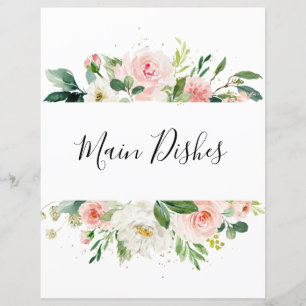 Blush Pink Rose Floral Recipe Divider