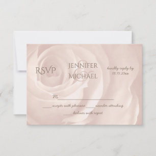 blush pink rose floral simple elegant wedding RSVP