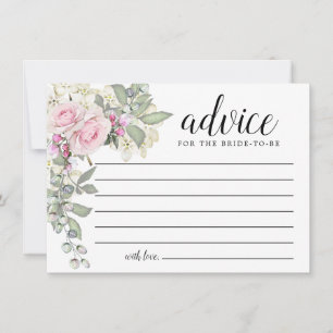 Blush Pink Rose Floral Words of Advice Card