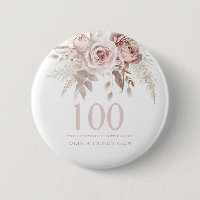 Blush Pink Rose Flowers 100th Birthday Party