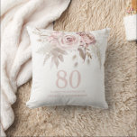 Blush Pink Rose Flowers 80th Birthday Party Gift Cushion<br><div class="desc">Blush Pink Rose Flowers 80th Birthday Party Gift Throw Pillow

See matching collection in Niche and Nest Store</div>