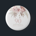 Blush Pink Rose Flowers 90th Birthday Party 6 Cm Round Badge<br><div class="desc">Blush Pink Rose Flowers 90th Birthday Party button

See matching collection in Niche and Nest Store</div>