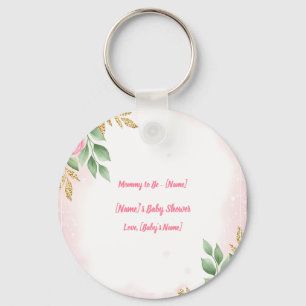 Blush Pink Rose for Mum-to-Be with Personalised Key Ring