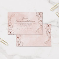Blush Pink & Rose Gold Accommodations Insert Card