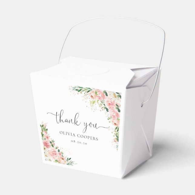 Blush Pink Rose Gold Baby Shower Favour Box (Front Side)