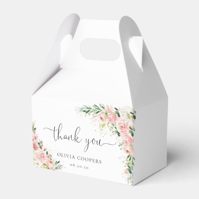 Blush Pink Rose Gold Baby Shower Favour Box (Front Side)