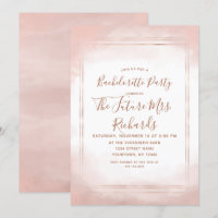 Blush Pink Rose Gold Bachelorette Party Invitation