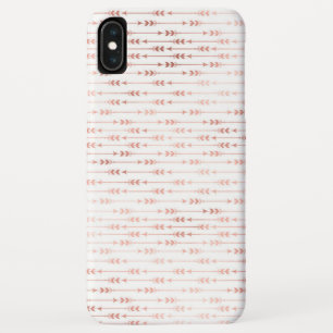 Blush Pink - Rose Gold Boho Arrow Pattern iPhone XS Max Case